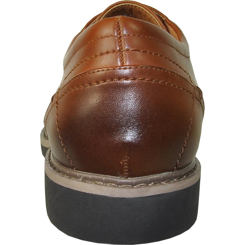 "Vallo-1P" Brown Matte Vangelo Tuxedo Shoes - pokema"Vallo-1P" Brown Matte Vangelo Tuxedo Shoes