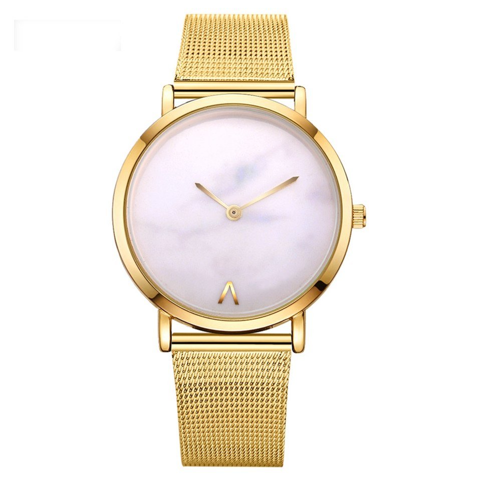 Vansvar fashion brand silver and gold mesh band creative marble wristwatch casual women quartz watches gift relogio feminino - pokemae9359da849a22f2c0d9a37389e227463