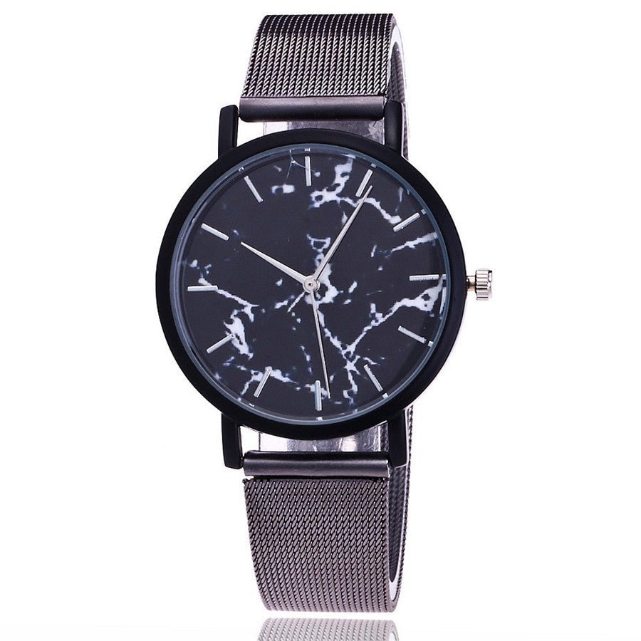Vansvar fashion brand silver and gold mesh band creative marble wristwatch casual women quartz watches gift relogio feminino - pokema7c4a6994ca6653e3db91443a03032c25