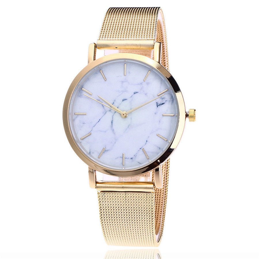 Vansvar fashion brand silver and gold mesh band creative marble wristwatch casual women quartz watches gift relogio feminino - pokema2233fabb565dcea013652f099d9022c9