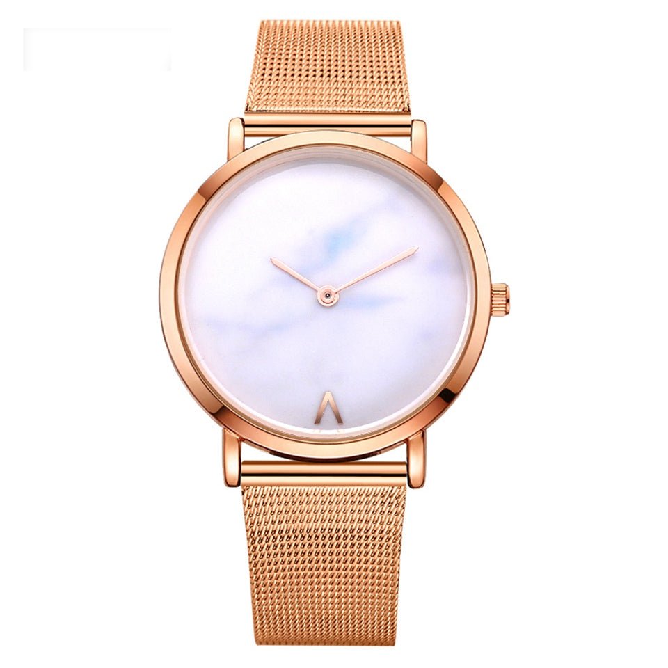 Vansvar fashion brand silver and gold mesh band creative marble wristwatch casual women quartz watches gift relogio feminino - pokema238dbbd838284255f3aa49d557b8e30