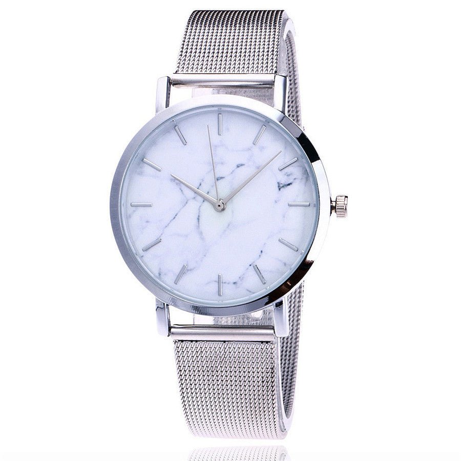 Vansvar fashion brand silver and gold mesh band creative marble wristwatch casual women quartz watches gift relogio feminino - pokema968fc9399b1081b02726607ecb872980