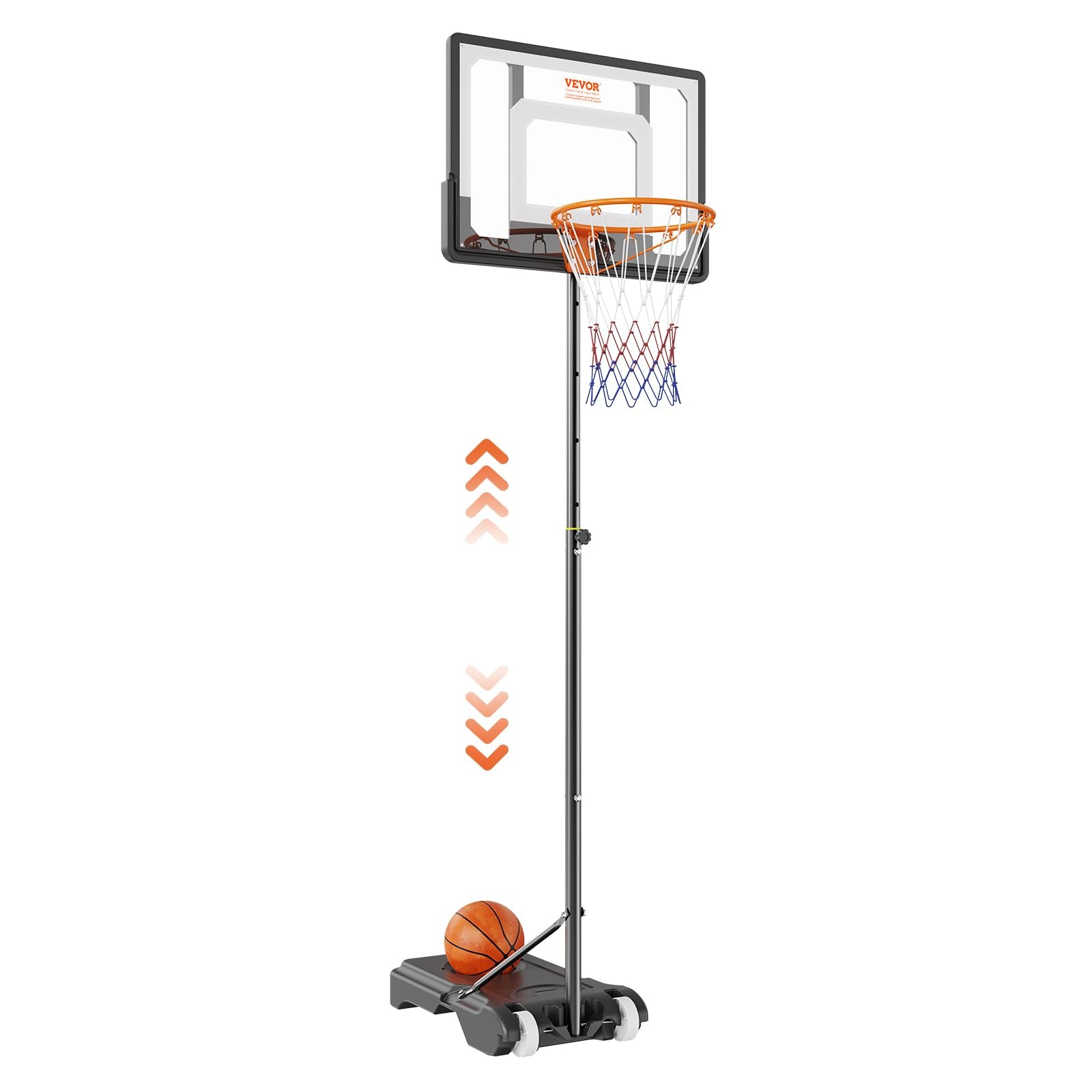 VEVOR Basketball Hoop 32 inch Basketball Hoops Goal 5-7 ft Adjustable Height Portable Backboard Hoop Kids Adults Basketball Court with Wheels Stand Fillable Base Basketball Hoop Outdoor/Indoor - pokemaVEVOR Basketball Hoop 32 inch Basketball Hoops Goal 5-7 ft Adjustable Height Portable Backboard Hoop Kids Adults Basketball Court with Wheels Stand Fillable Base Basketball Hoop Outdoor/Indoor