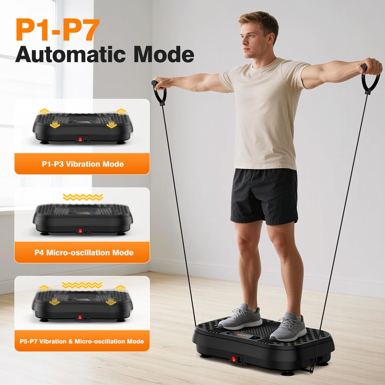 Vibration Plate Exercise Machine with APP, 3D Dual Motor Vibration Plate 199 Adjustable Speed, Vibrating Plate Automatic Mode P1-P7, 450 Lbs Capacity Shake Plate with Remote Control - pokemaVibration Plate Exercise Machine with APP, 3D Dual Motor Vibration Plate 199 Adjustable Speed, Vibrating Plate Automatic Mode P1-P7, 450 Lbs Capacity Shake Plate with Remote Control