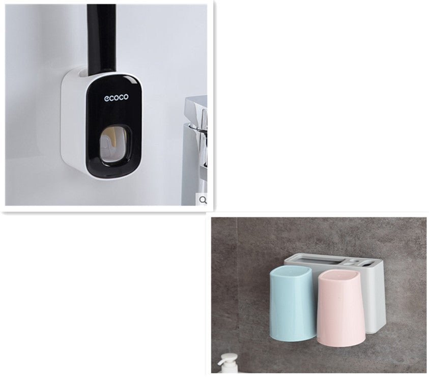Wall Mounted Automatic Toothpaste Holder Bathroom Accessories Set Dispenser - pokema2826b7ce22ceff1e7b554915ac2b482e