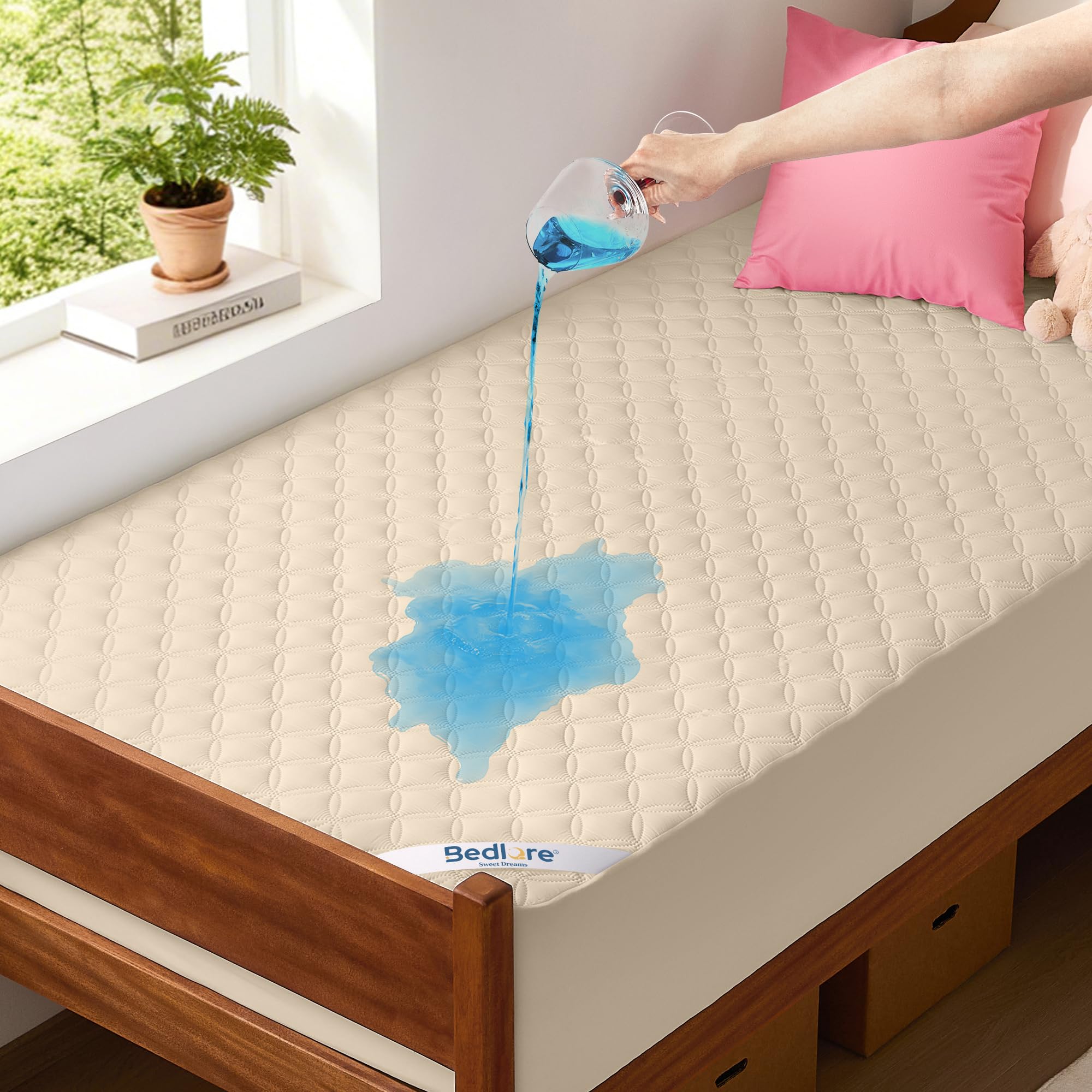 Waterproof Mattress Protector, Noiseless Queen Size Mattress Pad with Deep Pocket Fitted Up to 6"-21", Soft & Breathable Dirt-Proof Bed Mattress Cover Washable for Home, Bedroom, Hotel (Gray) - pokemaWaterproof Mattress Protector, Noiseless Queen Size Mattress Pad with Deep Pocket Fitted Up to 6"-21", Soft & Breathable Dirt-Proof Bed Mattress Cover Washable for Home, Bedroom, Hotel (Gray)