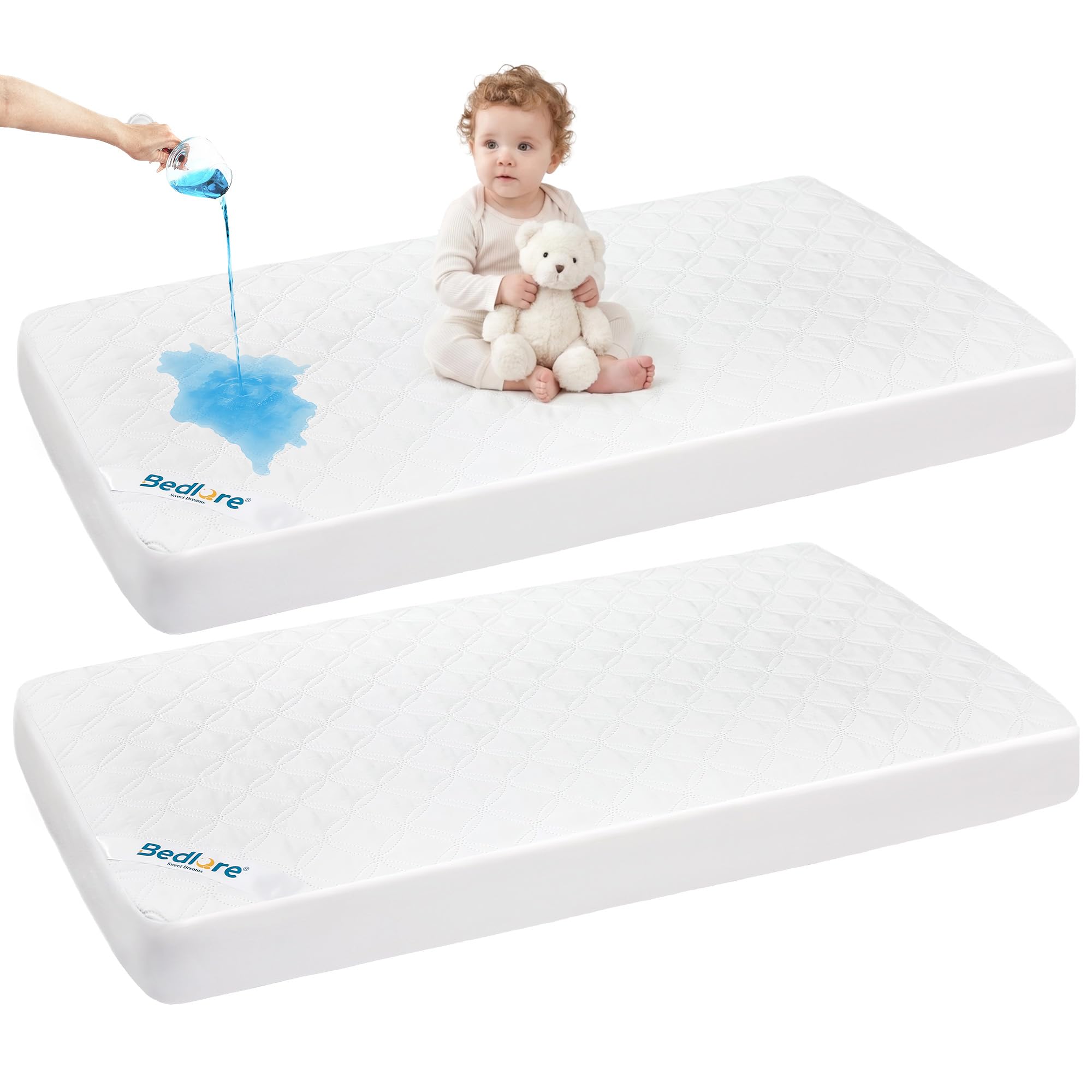 Waterproof Mattress Protector, Noiseless Queen Size Mattress Pad with Deep Pocket Fitted Up to 6"-21", Soft & Breathable Dirt-Proof Bed Mattress Cover Washable for Home, Bedroom, Hotel (Gray) - pokemaWaterproof Mattress Protector, Noiseless Queen Size Mattress Pad with Deep Pocket Fitted Up to 6"-21", Soft & Breathable Dirt-Proof Bed Mattress Cover Washable for Home, Bedroom, Hotel (Gray)