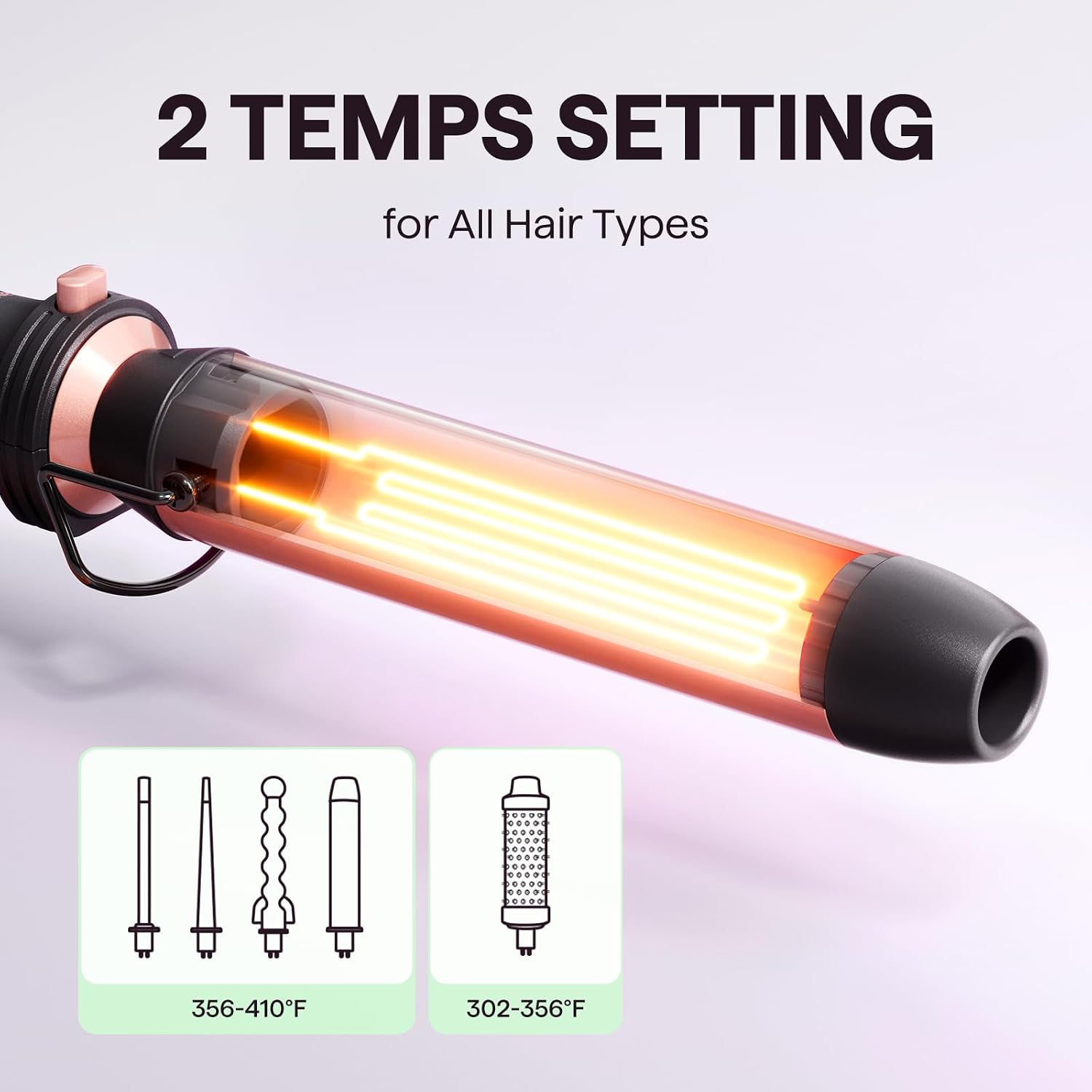 Wavytalk 5 in 1 Curling Wand Set, Curling Iron Set with Thermal Brush and 4 Interchangeable Anti-Frizz Ceramic Barrels (0.5”-1.25”), Dual Voltage Hair Curler with Less Heat Damage, Instant Heat Up, Rose Gold - pokemaWavytalk 5 in 1 Curling Wand Set, Curling Iron Set with Thermal Brush and 4 Interchangeable Anti-Frizz Ceramic Barrels (0.5”-1.25”), Dual Voltage Hair Curler with Less Heat Damage, Instant Heat Up, Rose Gold