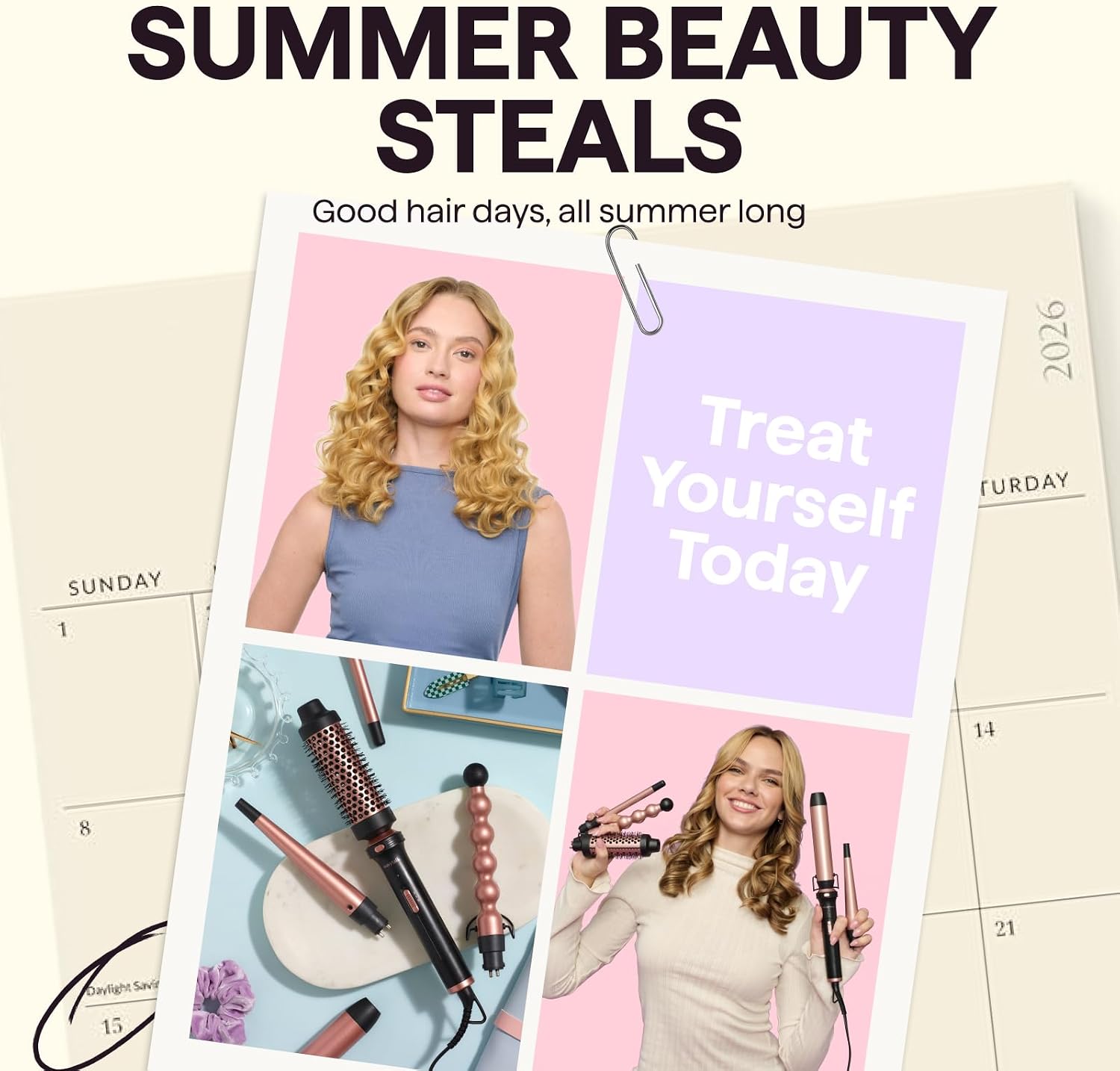 Wavytalk 5 in 1 Curling Wand Set, Curling Iron Set with Thermal Brush and 4 Interchangeable Anti-Frizz Ceramic Barrels (0.5”-1.25”), Dual Voltage Hair Curler with Less Heat Damage, Instant Heat Up, Rose Gold - pokemaWavytalk 5 in 1 Curling Wand Set, Curling Iron Set with Thermal Brush and 4 Interchangeable Anti-Frizz Ceramic Barrels (0.5”-1.25”), Dual Voltage Hair Curler with Less Heat Damage, Instant Heat Up, Rose Gold