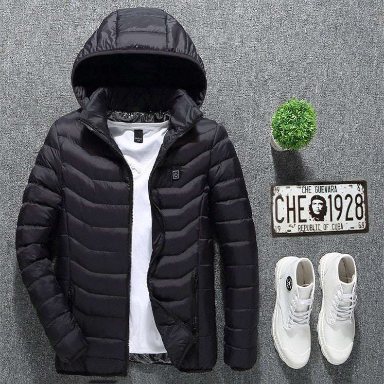 Winter Heated Jacket USB Electric Cotton Coat Zip-up Heater Thermal Clothing Heating Vest For Men - pokema7549c9a0804136a3565cd78dbea03f93