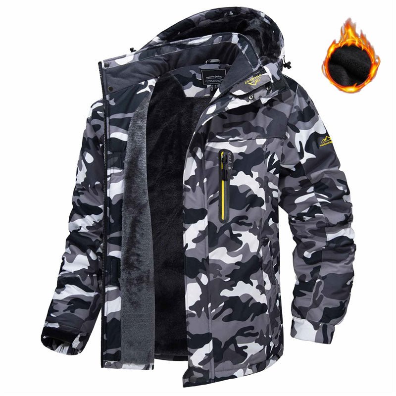 Winter Hooded Jacket Fashion Casual Warm Fleece Coat Windproof Rainproof Parka Windbreaker Men's Top - pokema561e61c676947fc306c5a61ffaa04391