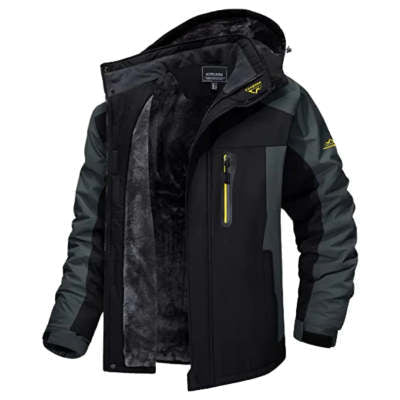 Winter Hooded Jacket Fashion Casual Warm Fleece Coat Windproof Rainproof Parka Windbreaker Men's Top - pokema2502878ae502b023bbec2cb54133d13e