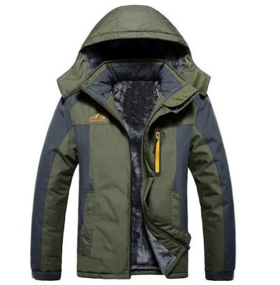 Winter Hooded Jacket Fashion Casual Warm Fleece Coat Windproof Rainproof Parka Windbreaker Men's Top - pokemafbbc2f6469ed7788a6fbbaa347efb516