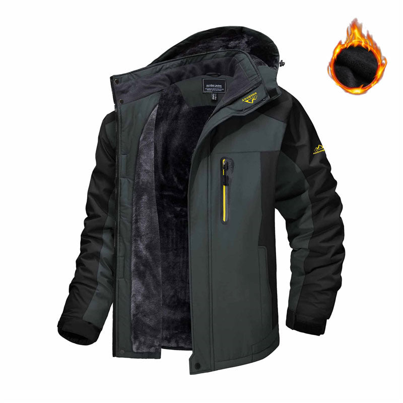 Winter Hooded Jacket Fashion Casual Warm Fleece Coat Windproof Rainproof Parka Windbreaker Men's Top - pokema7dba7c7e7ee8ac0ff5efd509f5558371