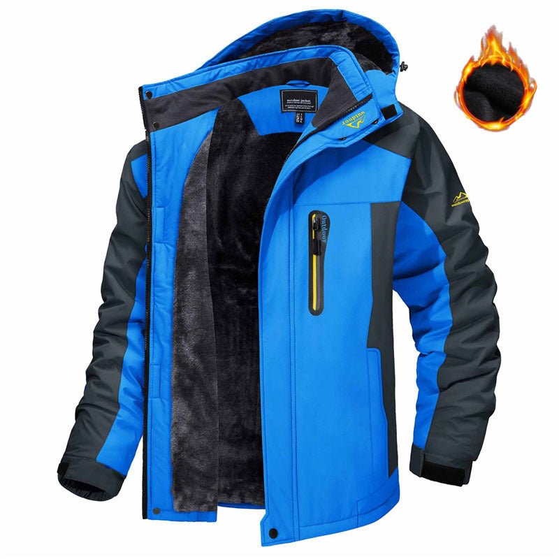Winter Hooded Jacket Fashion Casual Warm Fleece Coat Windproof Rainproof Parka Windbreaker Men's Top - pokema4dbd787be07f4eb242ea1f14d10f195d