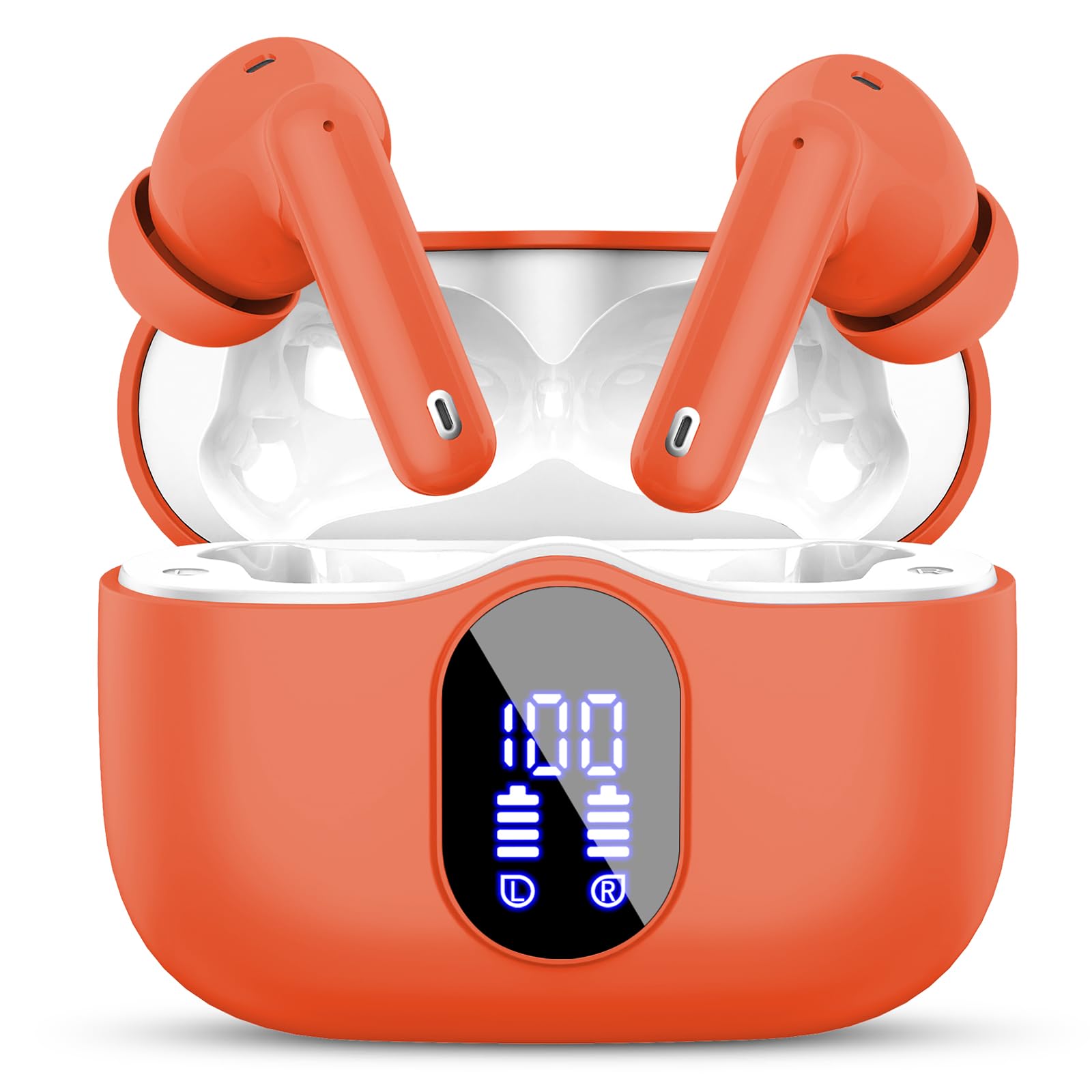 Wireless Earbuds, Bluetooth Headphones 5.4 HiFi Stereo, Wireless Earphones with ENC Noise Cancelling Mic, IP7 Waterproof in Ear Headphones, LED Digital Display Ear Buds, Touch Control, Black - pokemaWireless Earbuds, Bluetooth Headphones 5.4 HiFi Stereo, Wireless Earphones with ENC Noise Cancelling Mic, IP7 Waterproof in Ear Headphones, LED Digital Display Ear Buds, Touch Control, Black