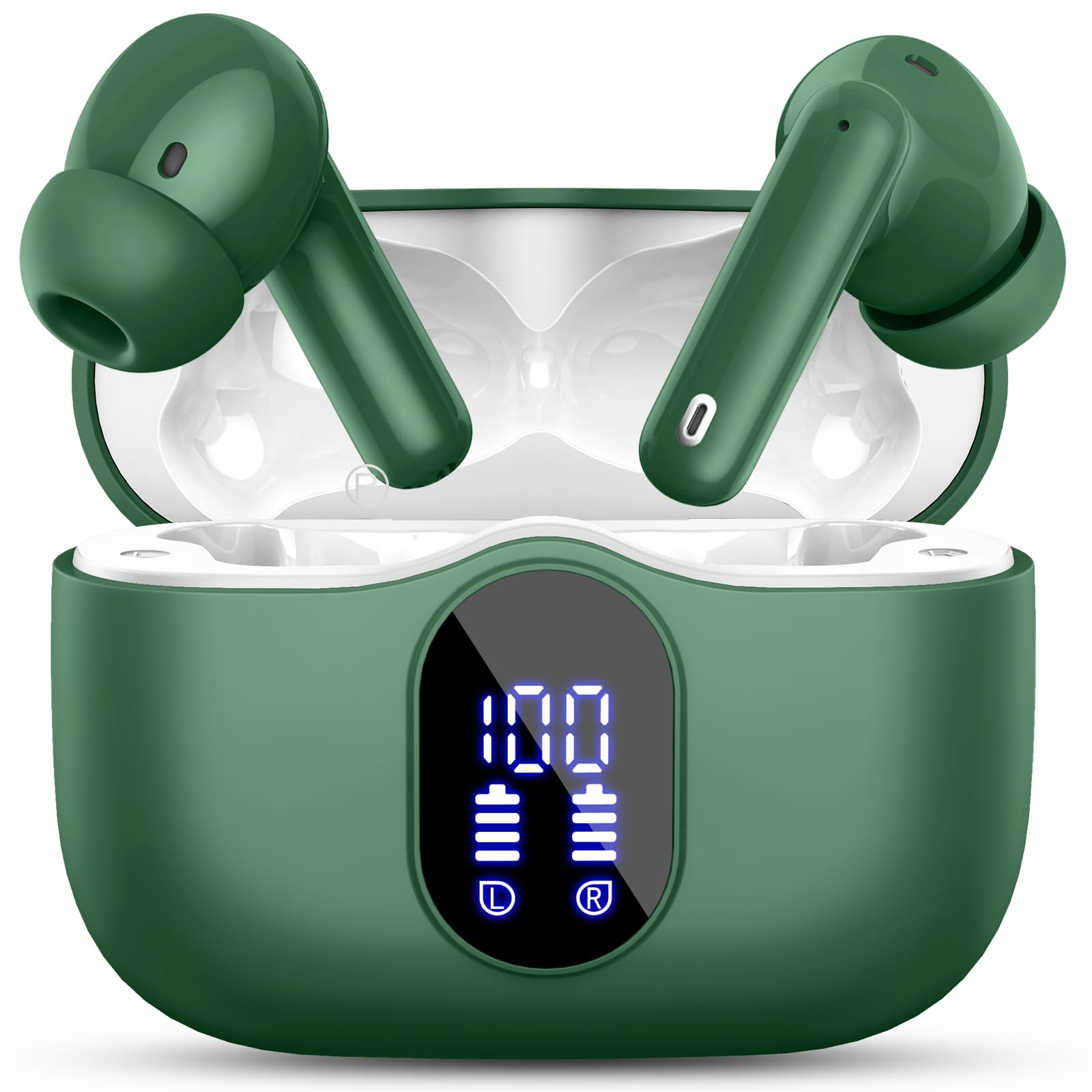 Wireless Earbuds, Bluetooth Headphones 5.4 HiFi Stereo, Wireless Earphones with ENC Noise Cancelling Mic, IP7 Waterproof in Ear Headphones, LED Digital Display Ear Buds, Touch Control, Black - pokemaWireless Earbuds, Bluetooth Headphones 5.4 HiFi Stereo, Wireless Earphones with ENC Noise Cancelling Mic, IP7 Waterproof in Ear Headphones, LED Digital Display Ear Buds, Touch Control, Black