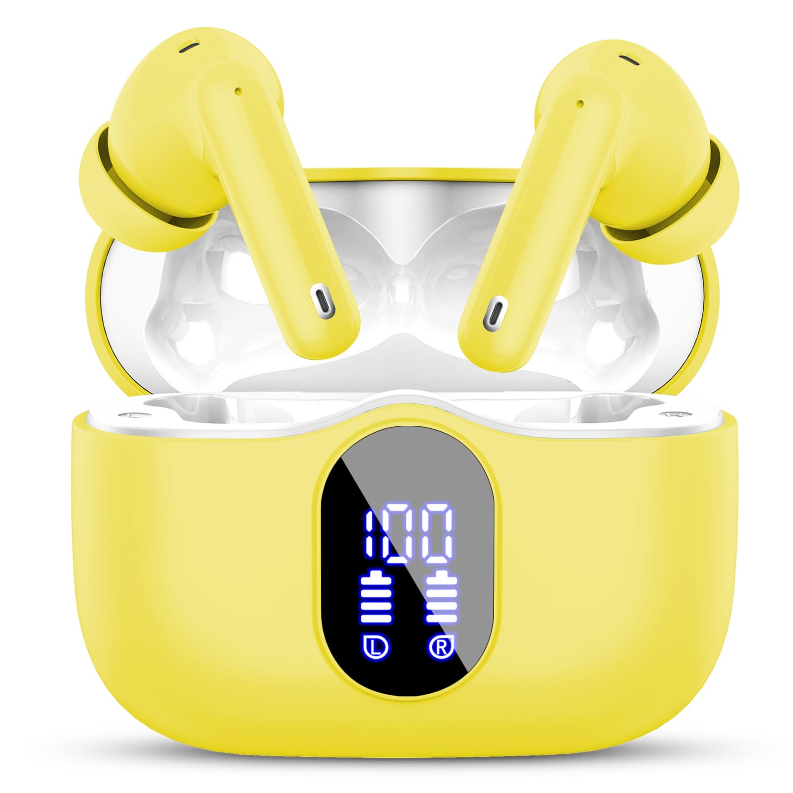 Wireless Earbuds, Bluetooth Headphones 5.4 HiFi Stereo, Wireless Earphones with ENC Noise Cancelling Mic, IP7 Waterproof in Ear Headphones, LED Digital Display Ear Buds, Touch Control, Black - pokemaWireless Earbuds, Bluetooth Headphones 5.4 HiFi Stereo, Wireless Earphones with ENC Noise Cancelling Mic, IP7 Waterproof in Ear Headphones, LED Digital Display Ear Buds, Touch Control, Black