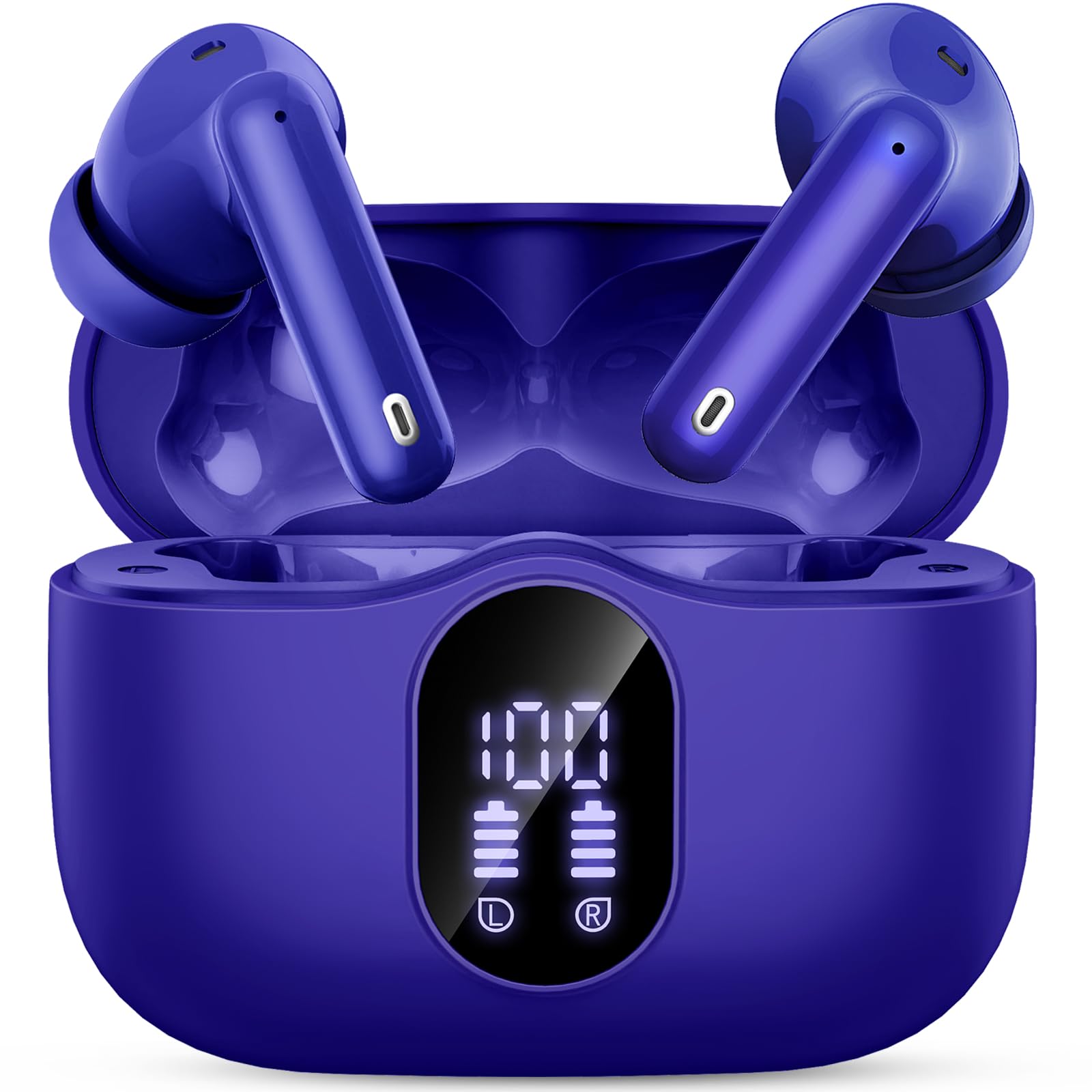 Wireless Earbuds, Bluetooth Headphones 5.4 HiFi Stereo, Wireless Earphones with ENC Noise Cancelling Mic, IP7 Waterproof in Ear Headphones, LED Digital Display Ear Buds, Touch Control, Black - pokemaWireless Earbuds, Bluetooth Headphones 5.4 HiFi Stereo, Wireless Earphones with ENC Noise Cancelling Mic, IP7 Waterproof in Ear Headphones, LED Digital Display Ear Buds, Touch Control, Black