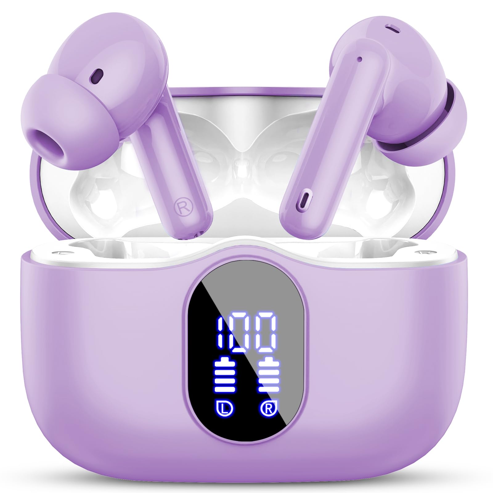 Wireless Earbuds, Bluetooth Headphones 5.4 HiFi Stereo, Wireless Earphones with ENC Noise Cancelling Mic, IP7 Waterproof in Ear Headphones, LED Digital Display Ear Buds, Touch Control, Black - pokemaWireless Earbuds, Bluetooth Headphones 5.4 HiFi Stereo, Wireless Earphones with ENC Noise Cancelling Mic, IP7 Waterproof in Ear Headphones, LED Digital Display Ear Buds, Touch Control, Black