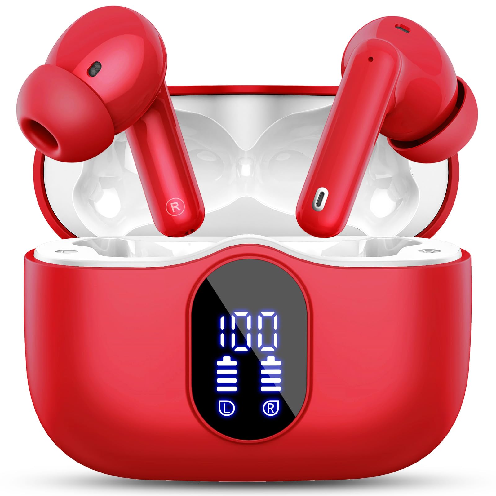 Wireless Earbuds, Bluetooth Headphones 5.4 HiFi Stereo, Wireless Earphones with ENC Noise Cancelling Mic, IP7 Waterproof in Ear Headphones, LED Digital Display Ear Buds, Touch Control, Black - pokemaWireless Earbuds, Bluetooth Headphones 5.4 HiFi Stereo, Wireless Earphones with ENC Noise Cancelling Mic, IP7 Waterproof in Ear Headphones, LED Digital Display Ear Buds, Touch Control, Black