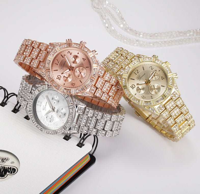 Women Crystal Quartz Analog Wrist Watch Fashion Stainless Steel Geneva Luxury Reloj Hombre Montre Femme Sport Watches - pokemaf799308ab31cb583501d0c6af76bcce