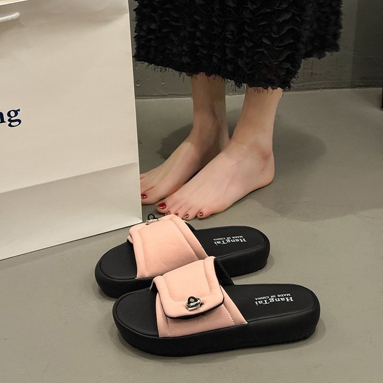 Women Thick Sole Outdoor Fashion Slippers Summer New Internet Famous French Style Slide Sandals Fairy Dress Match Outdoor Sandals For Women - pokemad5ffc01b303cf58e2f95a342671fa22