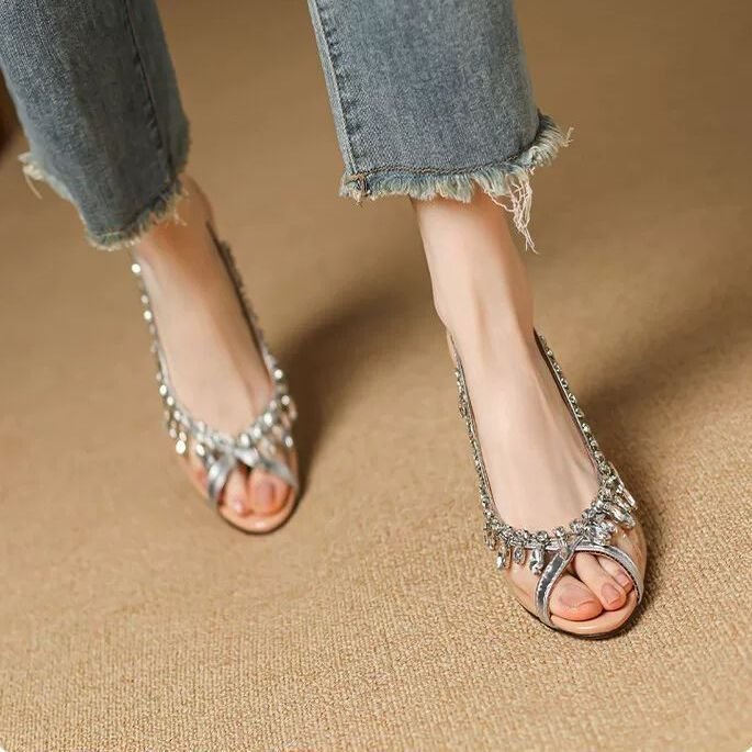 Women's 8cm EuropeanAmerican Transparent Rhinestone Sandals, Summer New Wedge Genuine Leather PeepToe Sexy Crystal High Heels - pokemaf299d80e15eeddba11be64f1501810be