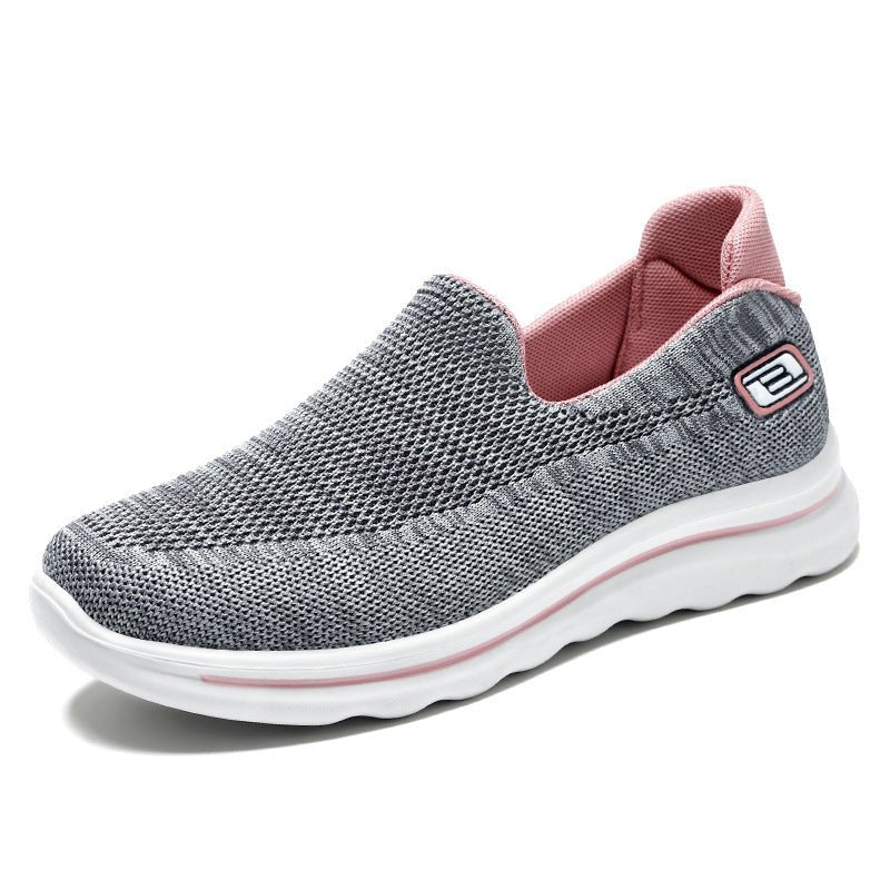 Women's Comfortable Breathable Middle-aged And Elderly Slip-on Sneakers - pokema421d245982c04df741effaef34b4aad6