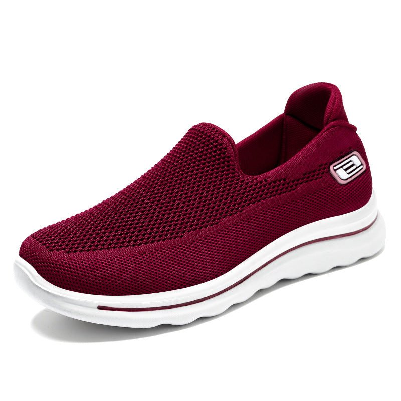 Women's Comfortable Breathable Middle-aged And Elderly Slip-on Sneakers - pokema58ce3c12b6667f2bc8e36555193de9c2