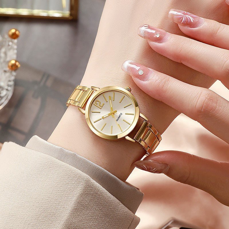 Womens Gold-Plated Steel-Strap Quartz Watch - pokemaa7571c9b19bd18d60b2f0c6cc34bb624