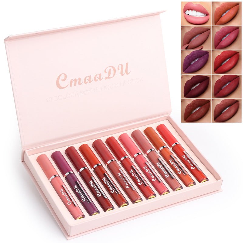 Women's Non-stick Cup Waterproof Matte Lipstick - pokema239a93f528defb87e219a46226532c6c