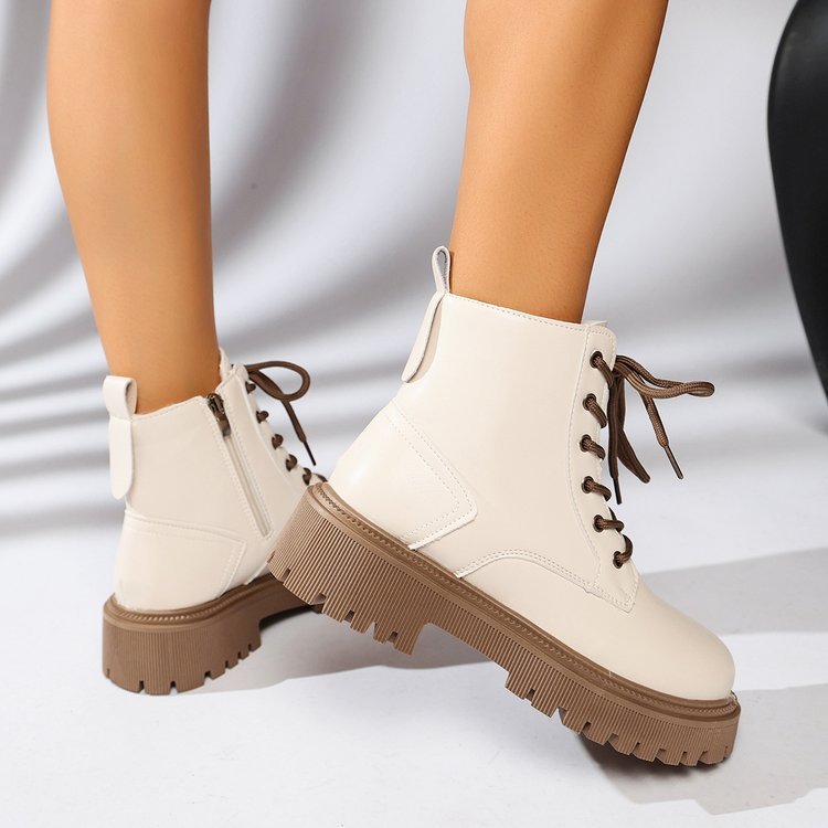 Women's Platform Martin Boots, Round Toe Side Zipper Retro Ankle Boots, Plus Size Women's Boots For Spring & Autumn - pokemaee47e432a840c1453acf4bb56b86d1a4