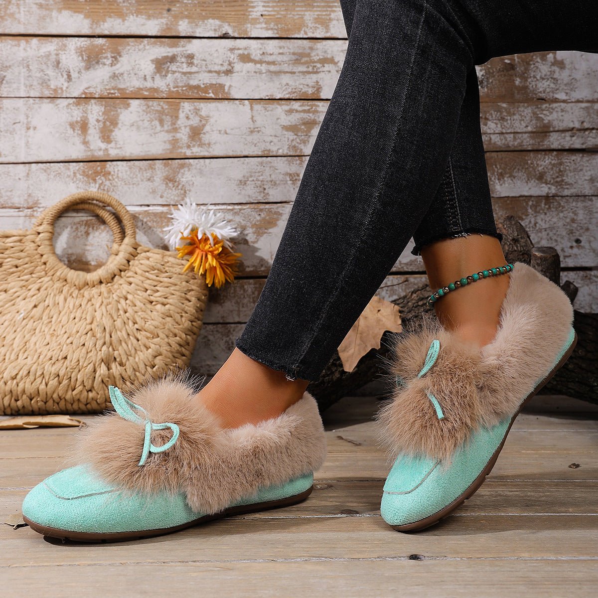 Womens Round-toe Cotton Shoes With A Bow - pokemae0b385d7d2fba5efc07f91e2c04f383a