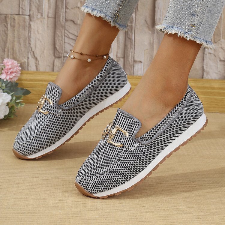 Women's Solid Color Flat Sneakers - Casual Lightweight Walking Shoes For Daily Wear And Comfortable All-match Style - pokema673c62a6be2342830896f70a25985acb