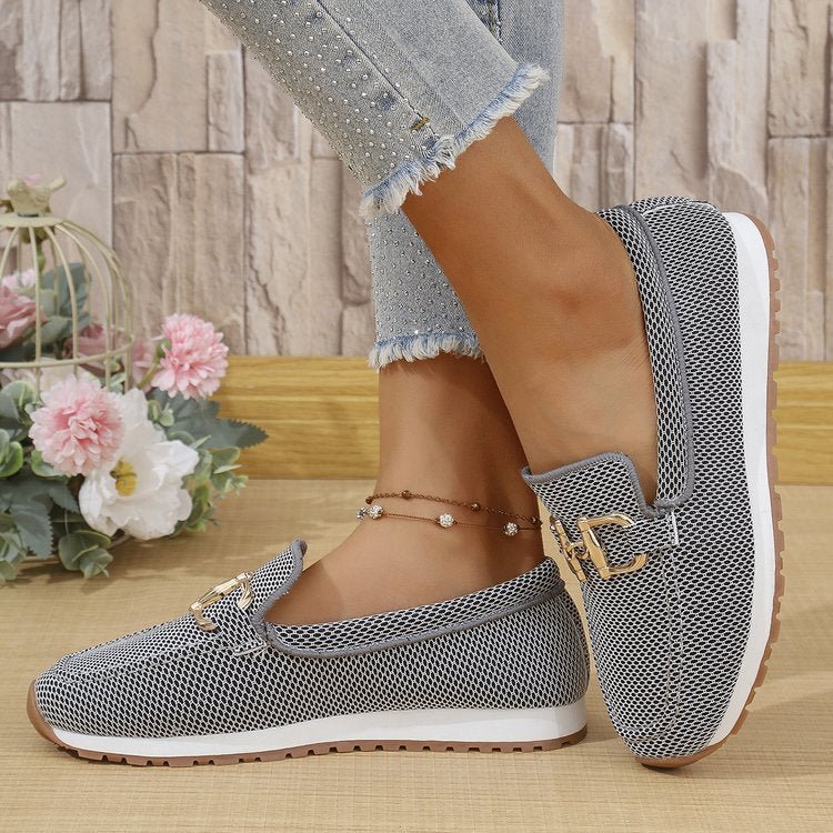 Women's Solid Color Flat Sneakers - Casual Lightweight Walking Shoes For Daily Wear And Comfortable All-match Style - pokema7c3c8f3c4bf981a78c6441bd3aea46ce