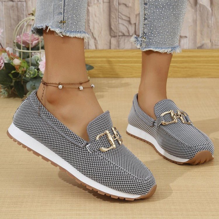 Women's Solid Color Flat Sneakers - Casual Lightweight Walking Shoes For Daily Wear And Comfortable All-match Style - pokema1b336890dc9691a8f1b7fd4837d6d886