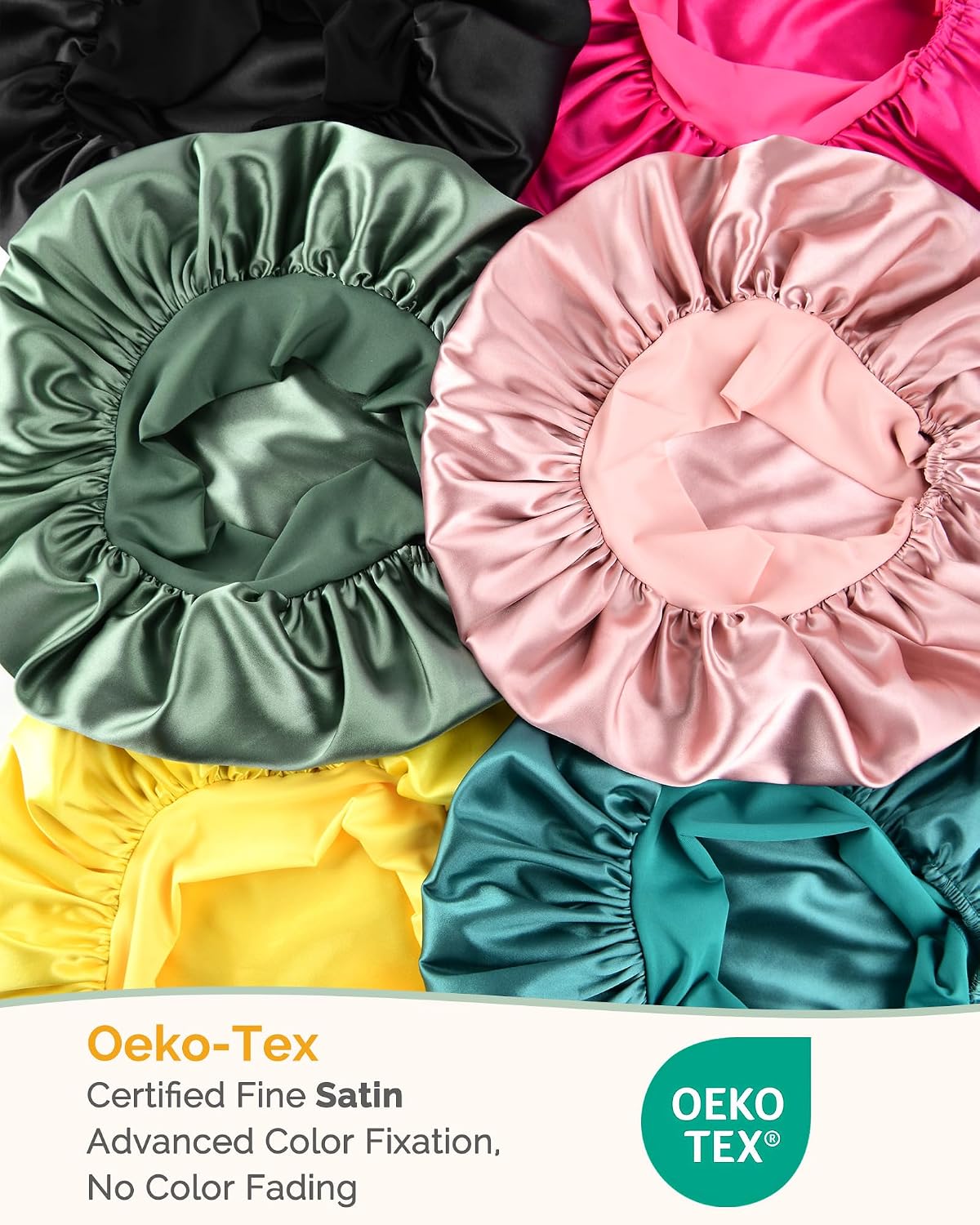 YANIBEST Double Layer Soft Satin Bonnet for Sleeping, Adjustable Hair Wrap | Reduce friction, Prevent Frizz for Natural Wave Curly Hair, Non-slip Tie Band, Breathable Comfortable Silk Feeling Sleep Cap - pokemaYANIBEST Double Layer Soft Satin Bonnet for Sleeping, Adjustable Hair Wrap | Reduce friction, Prevent Frizz for Natural Wave Curly Hair, Non-slip Tie Band, Breathable Comfortable Silk Feeling Sleep Cap