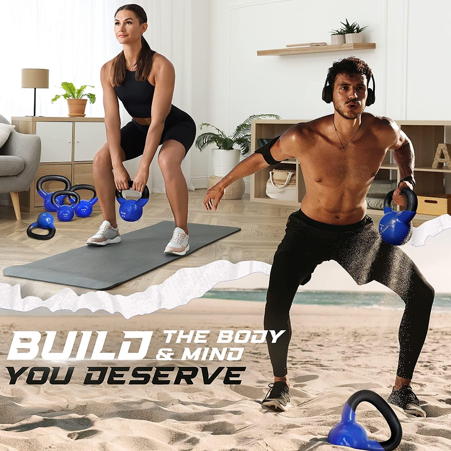 Yes4All Vinyl Coated Kettlebells for Weightlifting & Strength Training - pokemaYes4All Vinyl Coated Kettlebells for Weightlifting & Strength Training