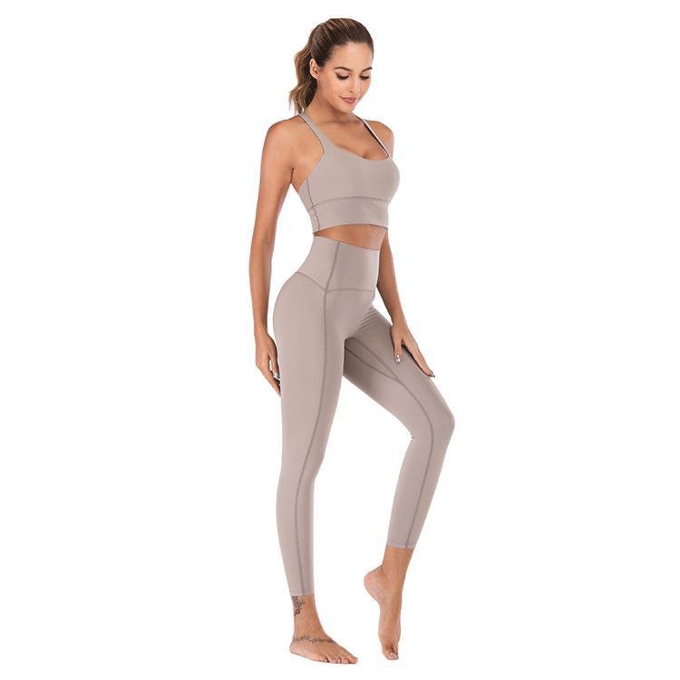 Yoga Solid Color Sports Underwear Suit Fitness Yoga Pants Yoga Suit - pokemaa7ca031ac304a644ad9efd16a5517a56