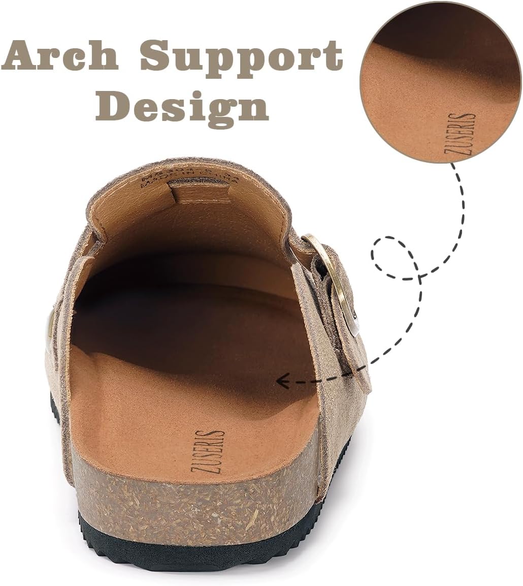 ZUSERIS Kids Suede Clogs Boys Girls Cork Potato Shoes | Slip-On Leather Mules,Adjustable Buckle,Clogs for Little Kids Boys Girls Youth,Indoor Outdoor Sandals - pokemaZUSERIS Kids Suede Clogs Boys Girls Cork Potato Shoes | Slip-On Leather Mules,Adjustable Buckle,Clogs for Little Kids Boys Girls Youth,Indoor Outdoor Sandals