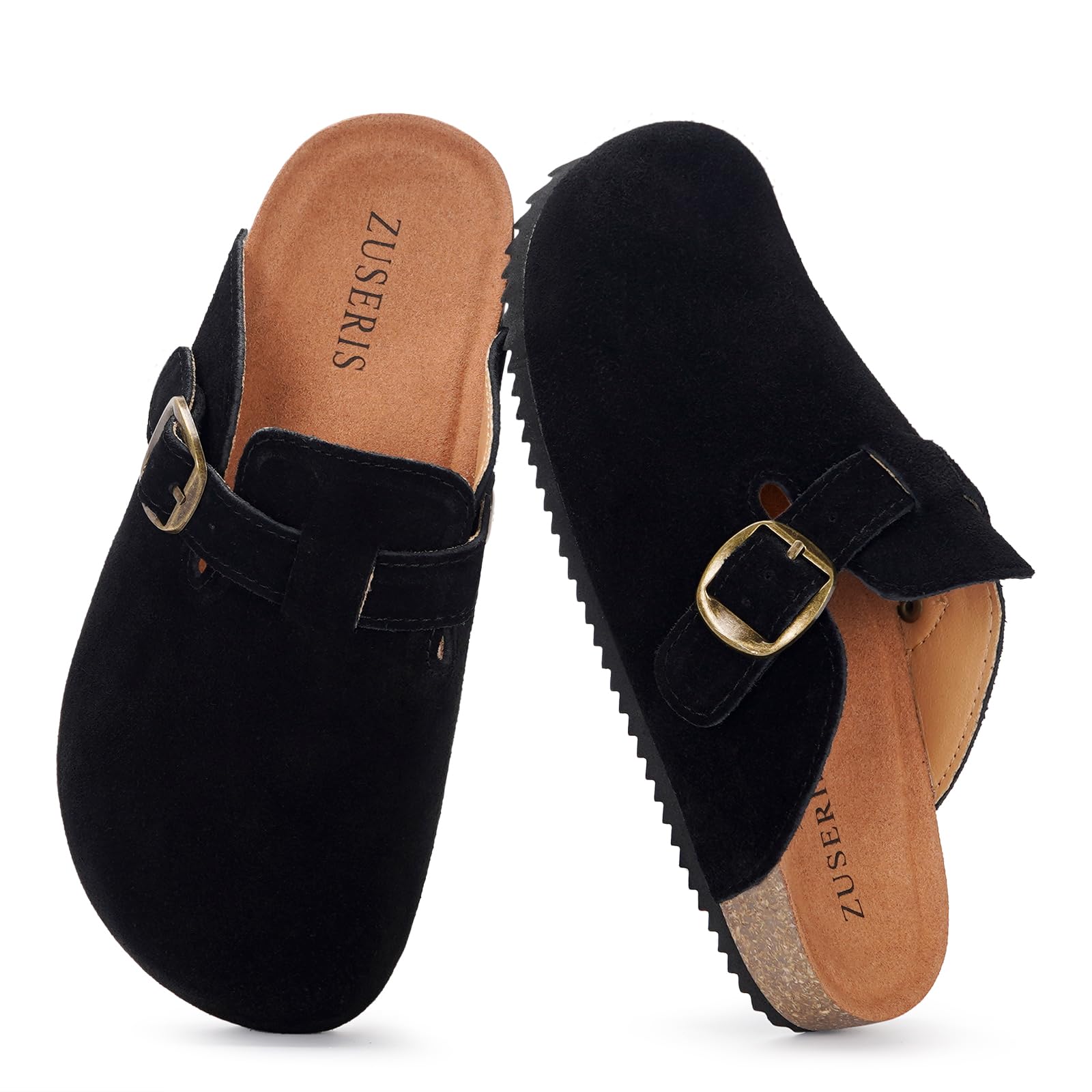 ZUSERIS Kids Suede Clogs Boys Girls Cork Potato Shoes | Slip-On Leather Mules,Adjustable Buckle,Clogs for Little Kids Boys Girls Youth,Indoor Outdoor Sandals - pokemaZUSERIS Kids Suede Clogs Boys Girls Cork Potato Shoes | Slip-On Leather Mules,Adjustable Buckle,Clogs for Little Kids Boys Girls Youth,Indoor Outdoor Sandals