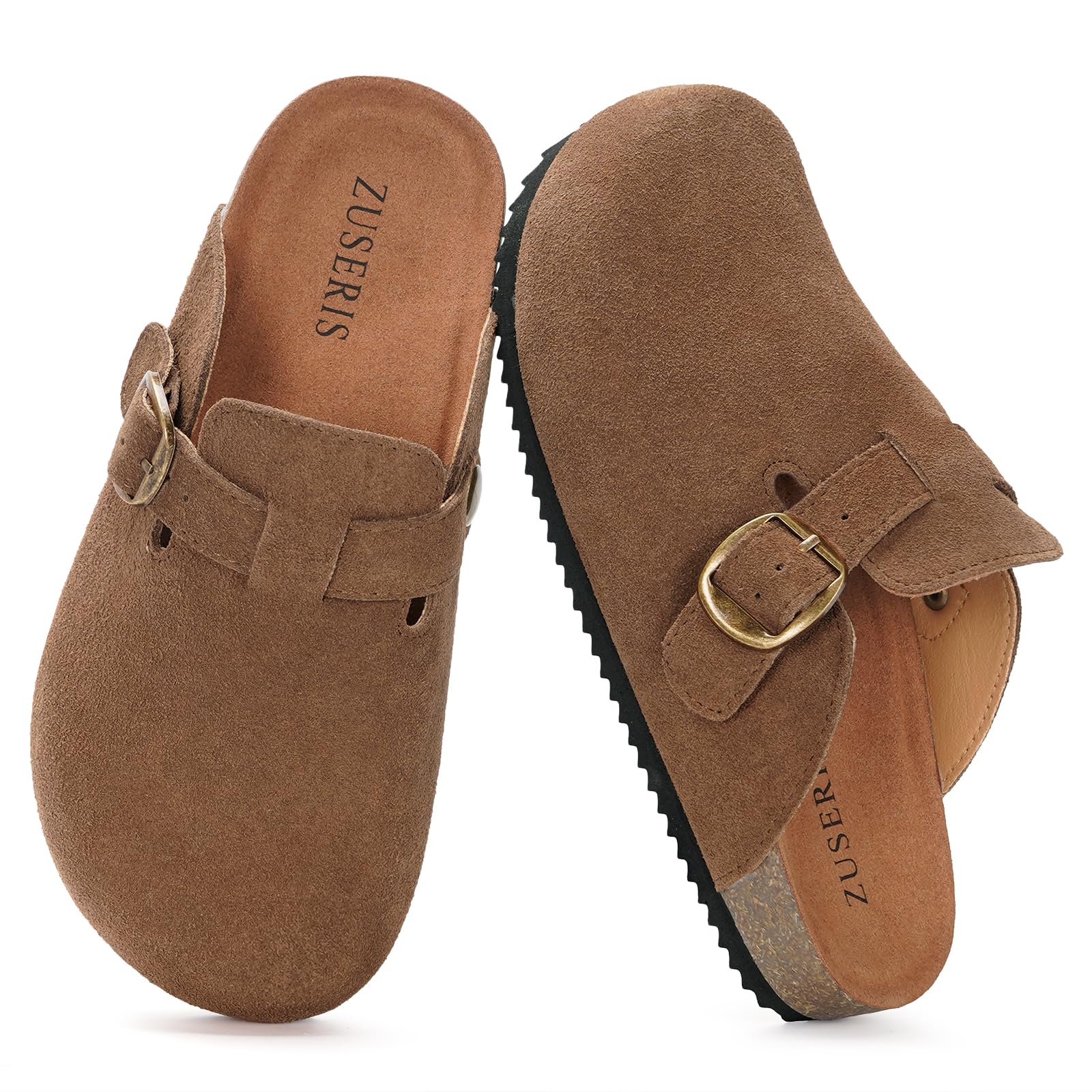 ZUSERIS Kids Suede Clogs Boys Girls Cork Potato Shoes | Slip-On Leather Mules,Adjustable Buckle,Clogs for Little Kids Boys Girls Youth,Indoor Outdoor Sandals - pokemaZUSERIS Kids Suede Clogs Boys Girls Cork Potato Shoes | Slip-On Leather Mules,Adjustable Buckle,Clogs for Little Kids Boys Girls Youth,Indoor Outdoor Sandals