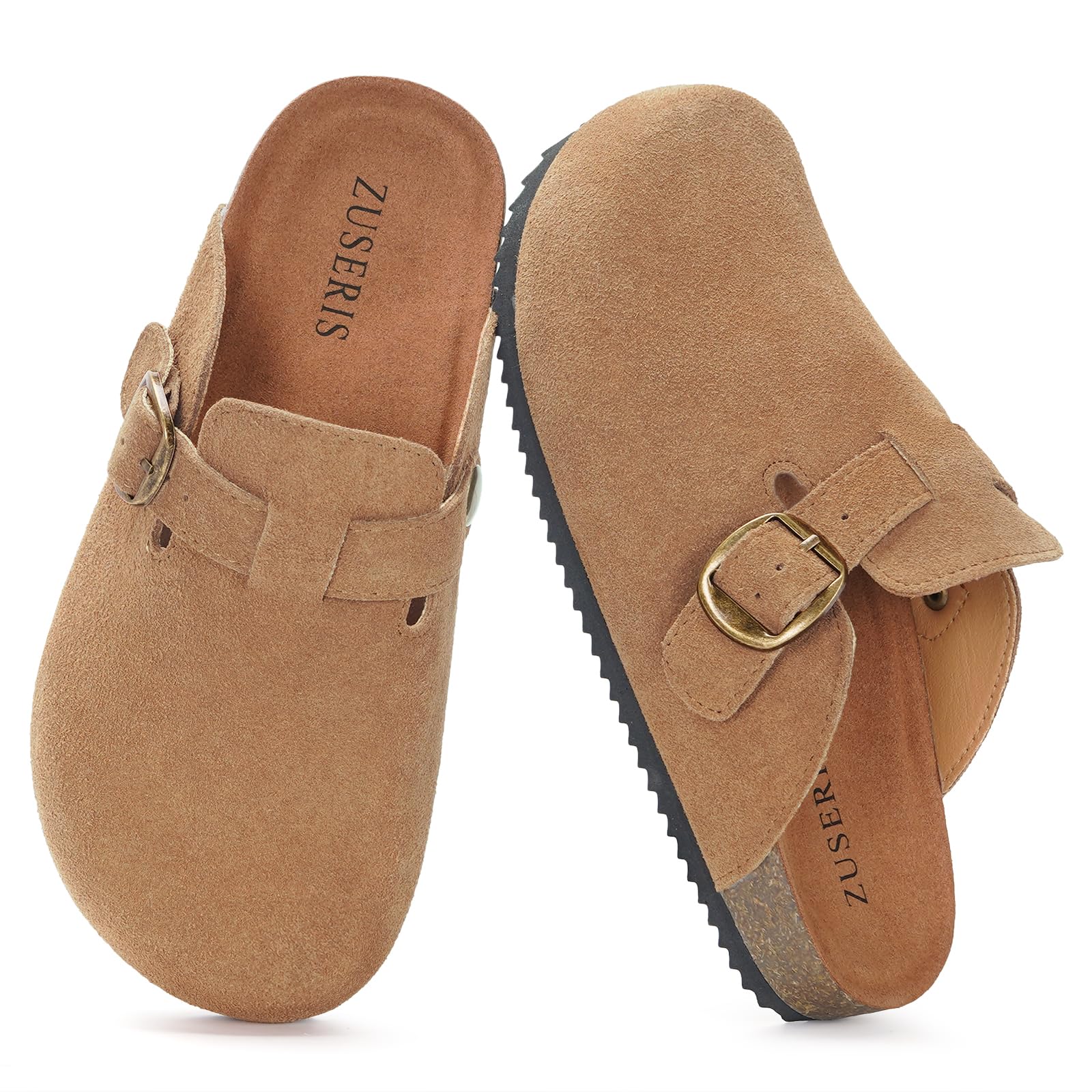 ZUSERIS Kids Suede Clogs Boys Girls Cork Potato Shoes | Slip-On Leather Mules,Adjustable Buckle,Clogs for Little Kids Boys Girls Youth,Indoor Outdoor Sandals - pokemaZUSERIS Kids Suede Clogs Boys Girls Cork Potato Shoes | Slip-On Leather Mules,Adjustable Buckle,Clogs for Little Kids Boys Girls Youth,Indoor Outdoor Sandals