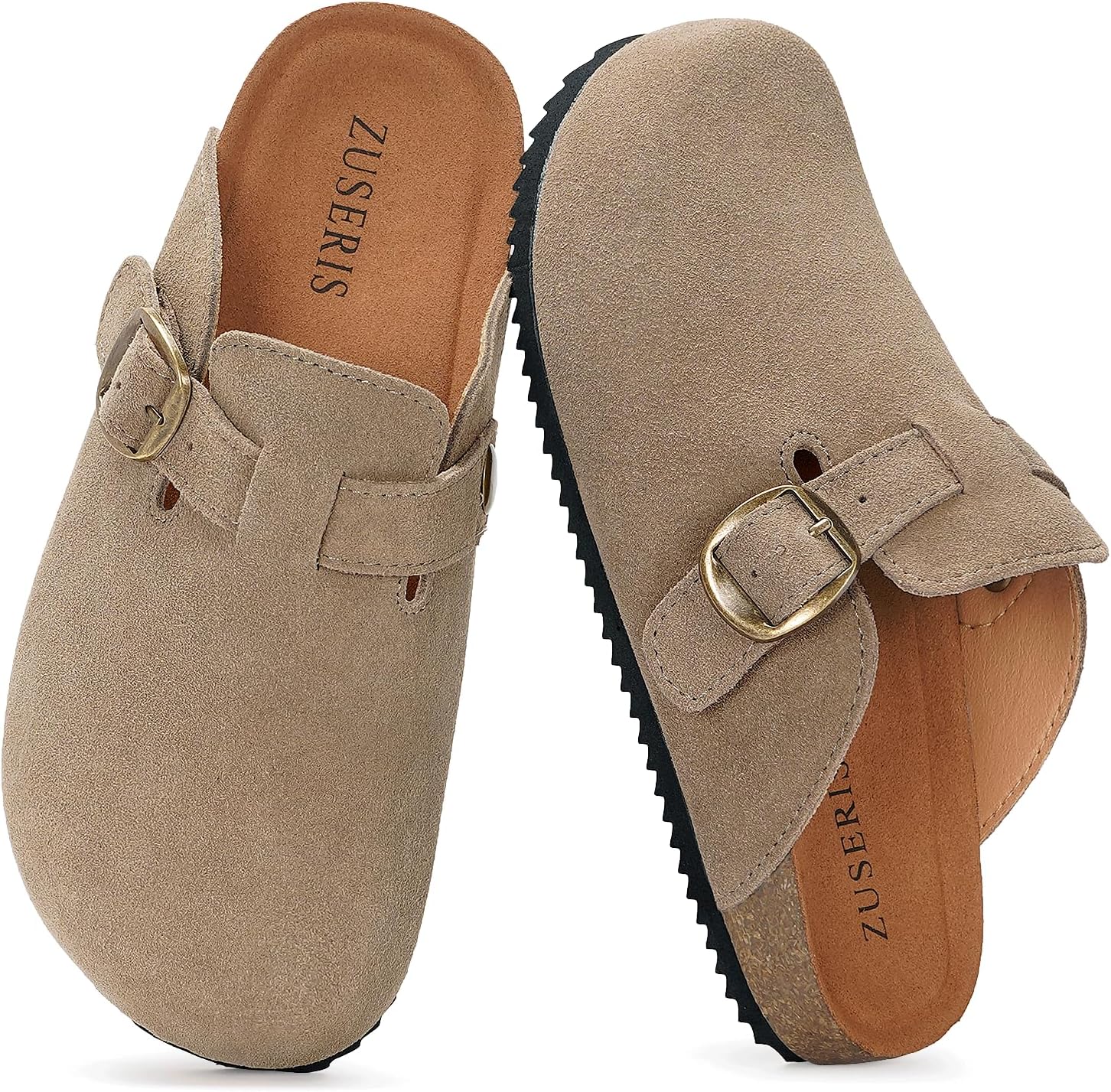 ZUSERIS Kids Suede Clogs Boys Girls Cork Potato Shoes | Slip-On Leather Mules,Adjustable Buckle,Clogs for Little Kids Boys Girls Youth,Indoor Outdoor Sandals - pokemaZUSERIS Kids Suede Clogs Boys Girls Cork Potato Shoes | Slip-On Leather Mules,Adjustable Buckle,Clogs for Little Kids Boys Girls Youth,Indoor Outdoor Sandals
