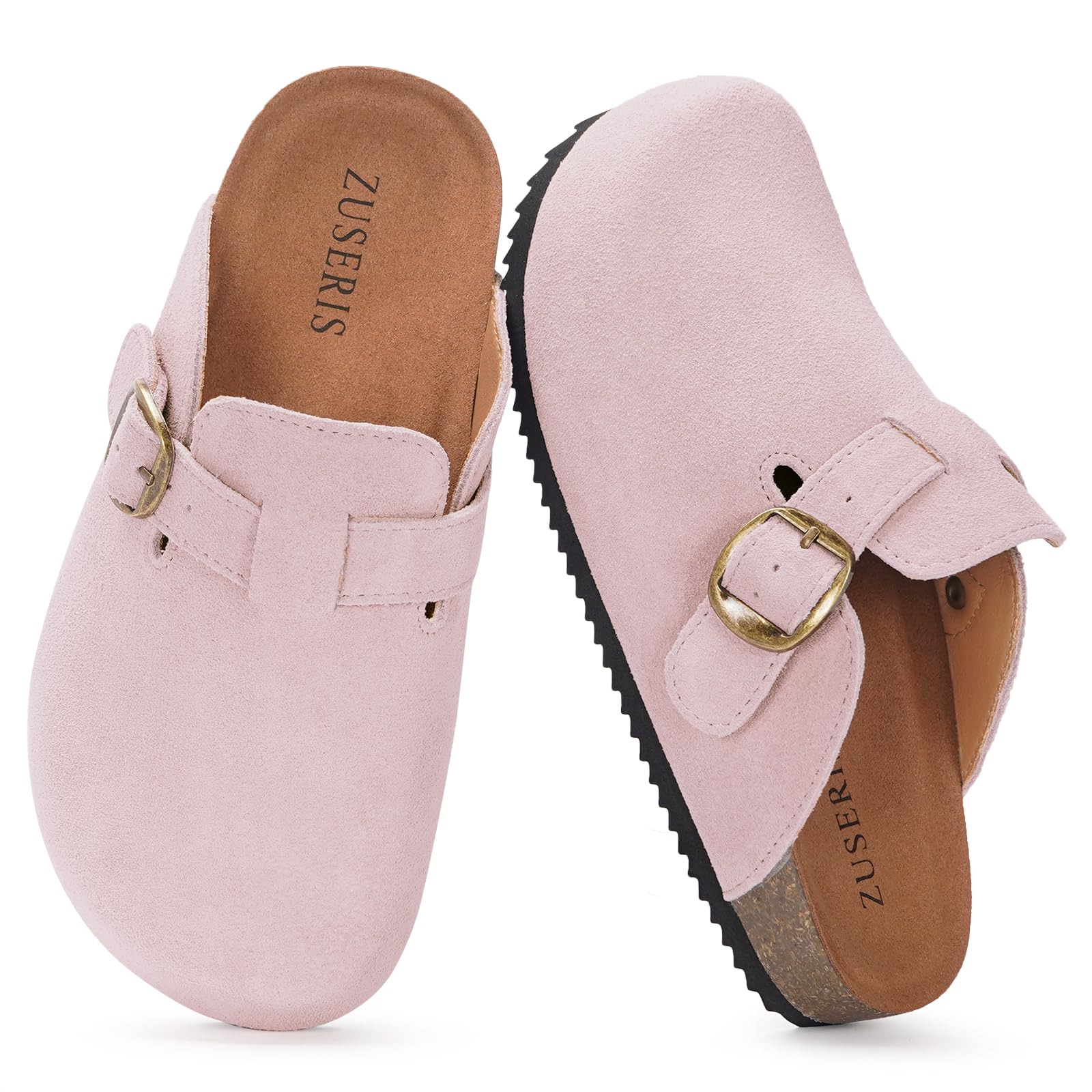 ZUSERIS Kids Suede Clogs Boys Girls Cork Potato Shoes | Slip-On Leather Mules,Adjustable Buckle,Clogs for Little Kids Boys Girls Youth,Indoor Outdoor Sandals - pokemaZUSERIS Kids Suede Clogs Boys Girls Cork Potato Shoes | Slip-On Leather Mules,Adjustable Buckle,Clogs for Little Kids Boys Girls Youth,Indoor Outdoor Sandals