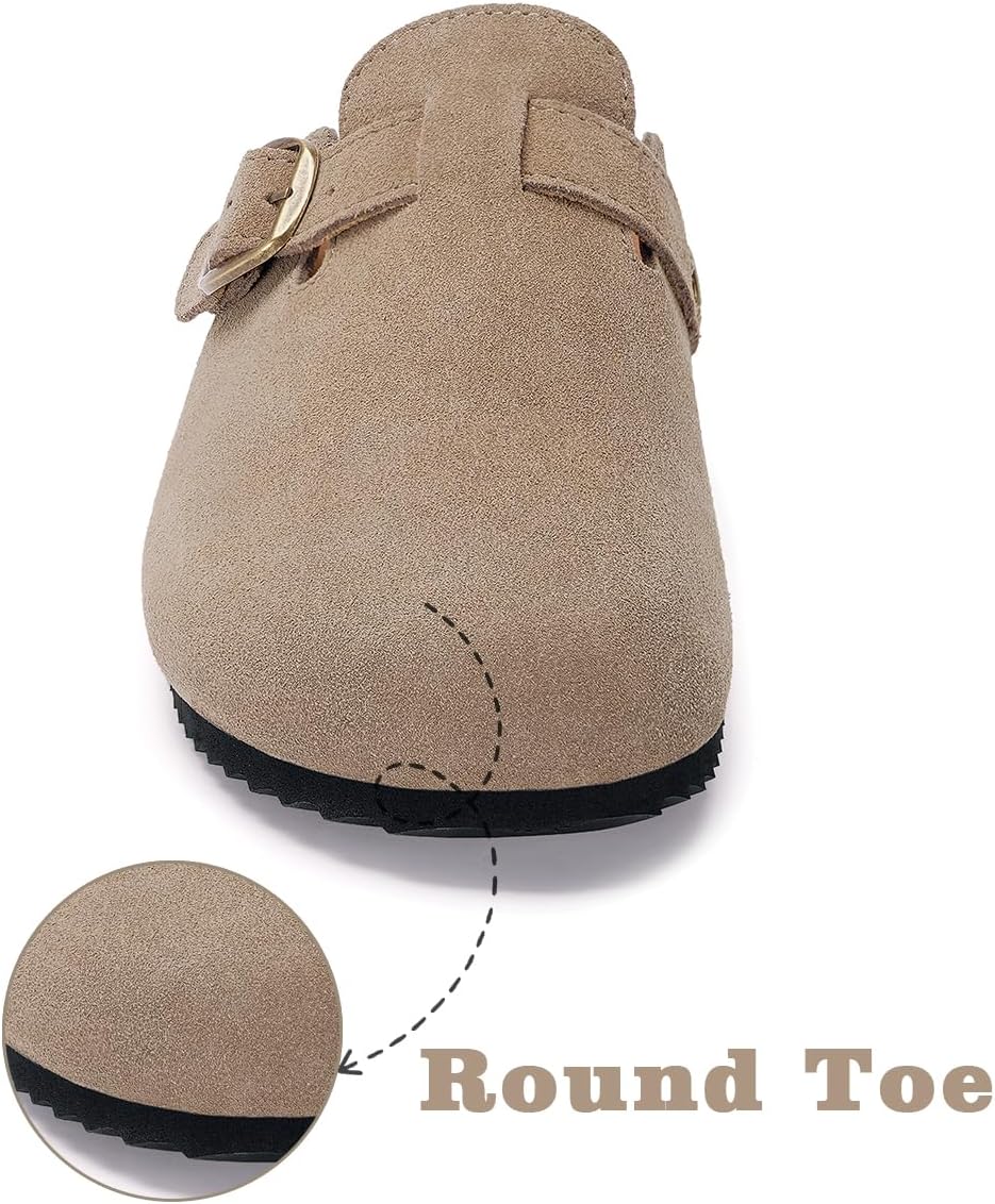 ZUSERIS Kids Suede Clogs Boys Girls Cork Potato Shoes | Slip-On Leather Mules,Adjustable Buckle,Clogs for Little Kids Boys Girls Youth,Indoor Outdoor Sandals - pokemaZUSERIS Kids Suede Clogs Boys Girls Cork Potato Shoes | Slip-On Leather Mules,Adjustable Buckle,Clogs for Little Kids Boys Girls Youth,Indoor Outdoor Sandals