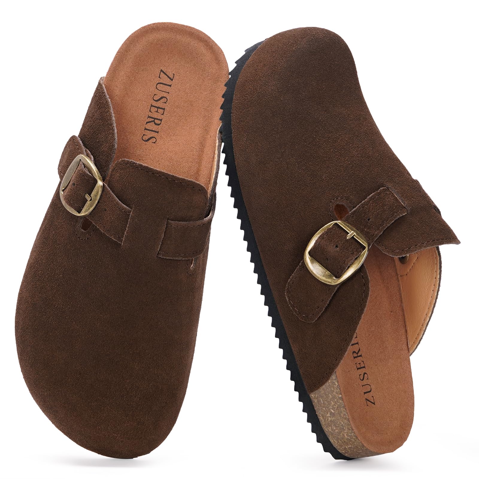 ZUSERIS Kids Suede Clogs Boys Girls Cork Potato Shoes | Slip-On Leather Mules,Adjustable Buckle,Clogs for Little Kids Boys Girls Youth,Indoor Outdoor Sandals - pokemaZUSERIS Kids Suede Clogs Boys Girls Cork Potato Shoes | Slip-On Leather Mules,Adjustable Buckle,Clogs for Little Kids Boys Girls Youth,Indoor Outdoor Sandals